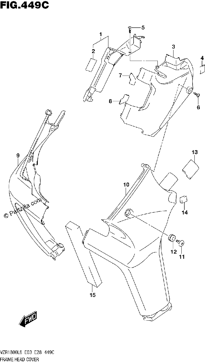 Diagrama de 449C FRAME HEAD COVER VZR1800BZL8 E28