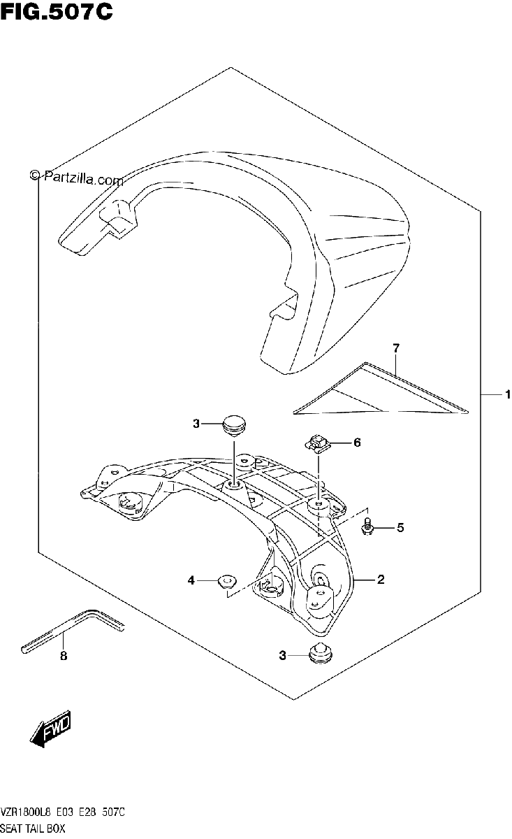 Diagrama de 507C SEAT TAIL BOX VZR1800BZL8 E03 JRU