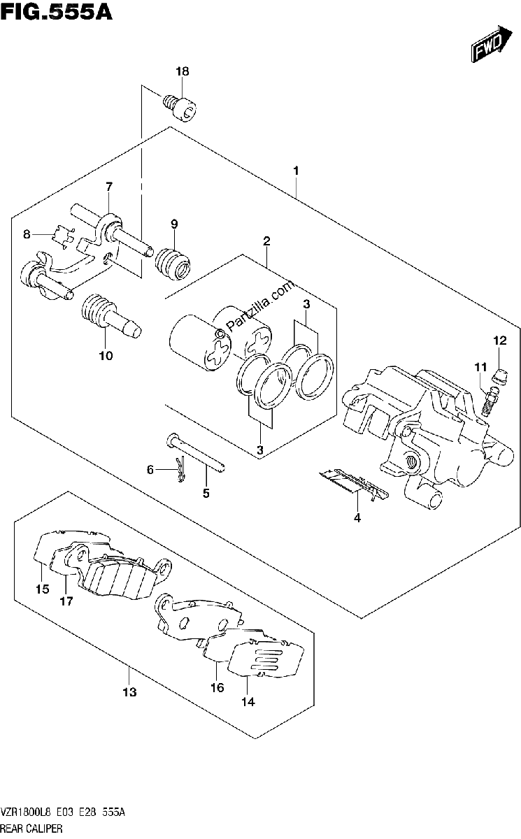 Diagrama de 555A REAR CALIPER