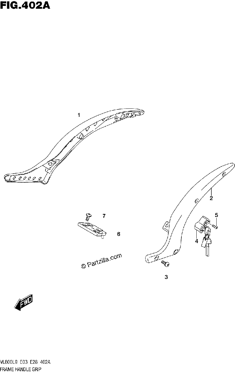 Diagrama de 402A FRAME HANDLE GRIP
