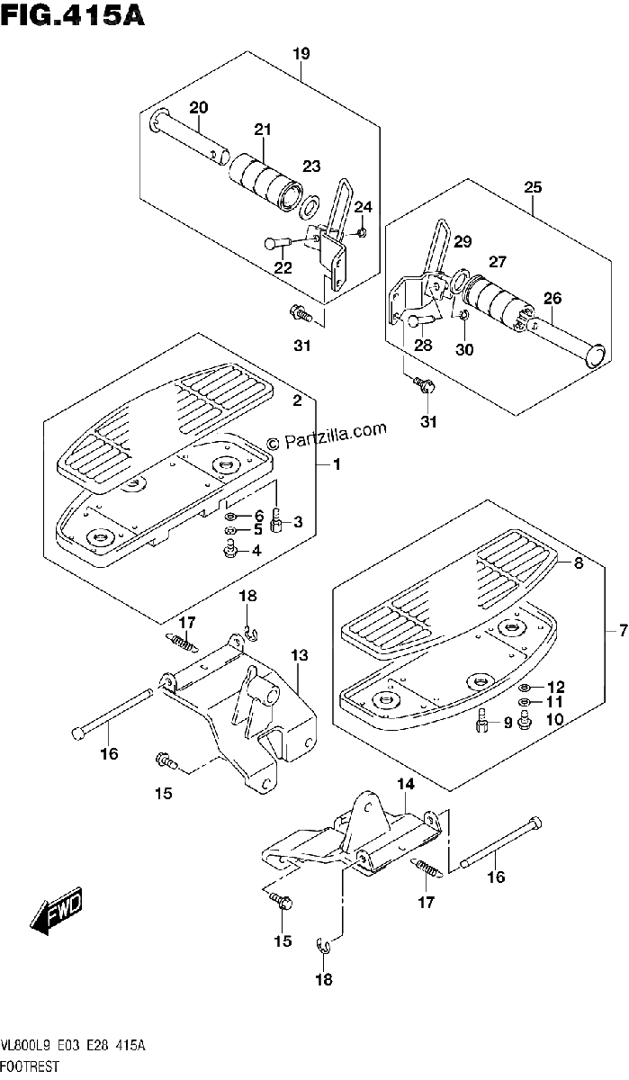Diagrama de 415A FOOTREST
