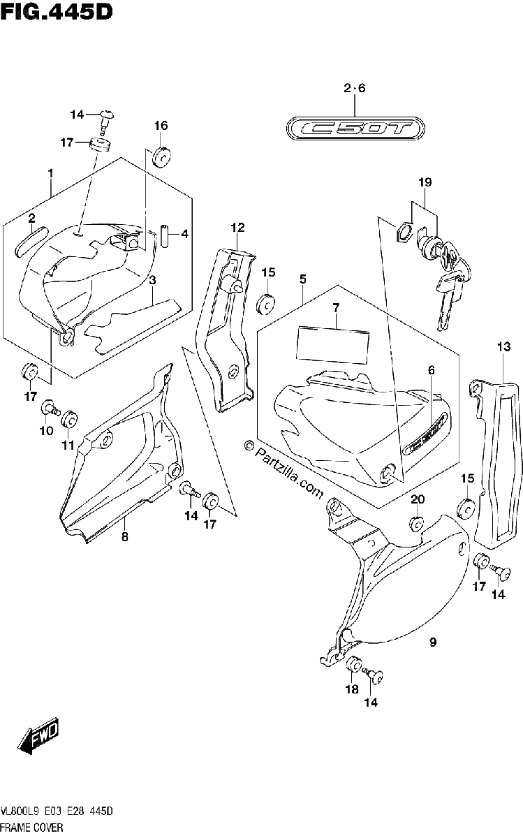 Diagrama de 445D FRAME COVER VL800TL9 E03