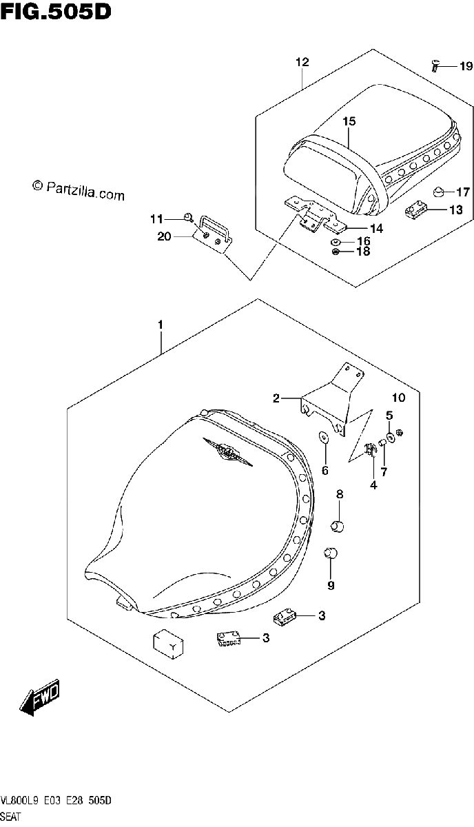 Diagrama de 505D SEAT VL800TL9 E03
