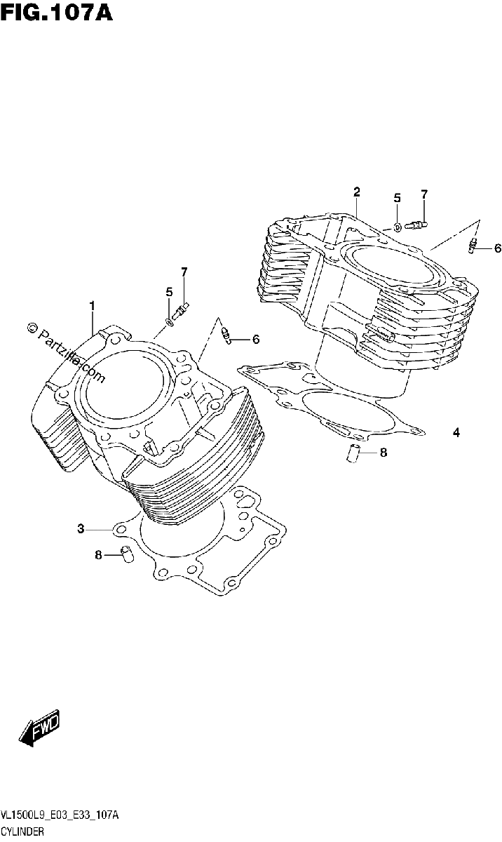 Diagrama de 107A CYLINDER VL1500BL9 E03