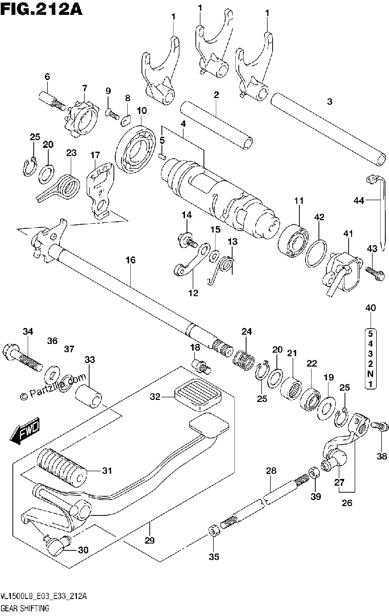 Diagrama de 212A GEAR SHIFTING