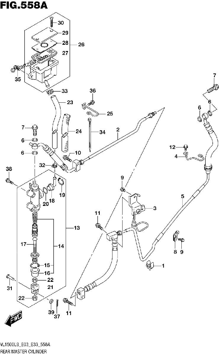 Diagrama de 558A REAR MASTER CYLINDER