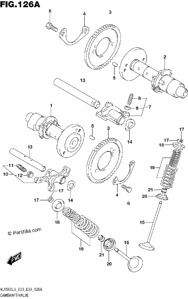 Diagrama de 126A CAMSHAFT VALVE