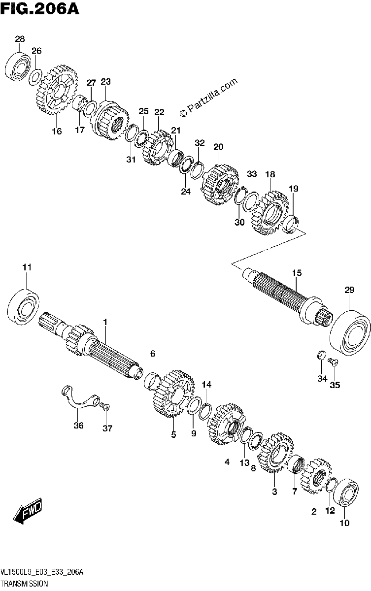 Diagrama de 206A TRANSMISSION