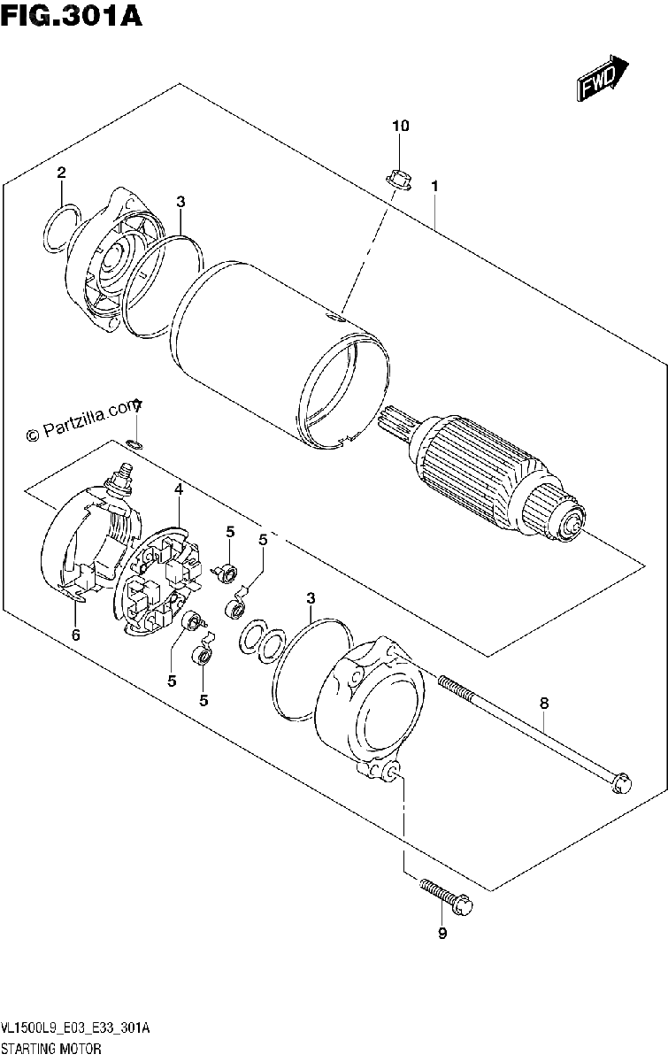 Diagrama de 301A STARTING MOTOR