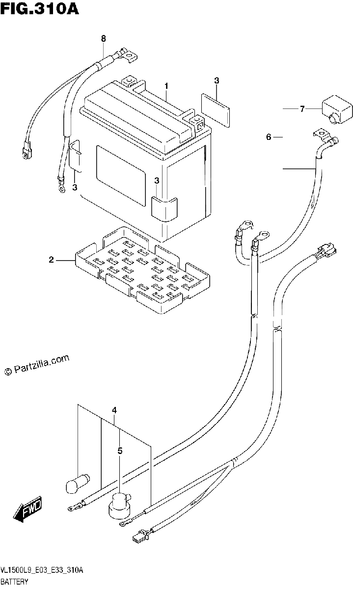 Diagrama de 310A BATTERY