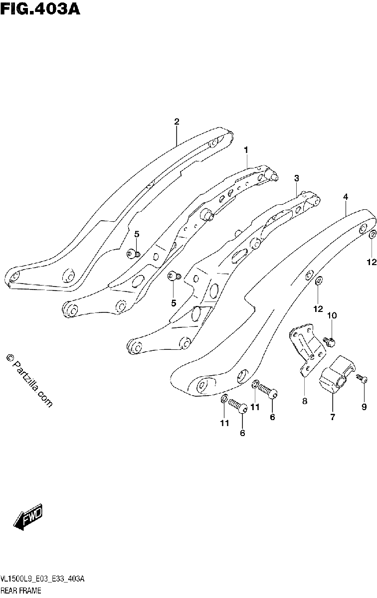 Diagrama de 403A REAR FRAME VL1500BL9 E03