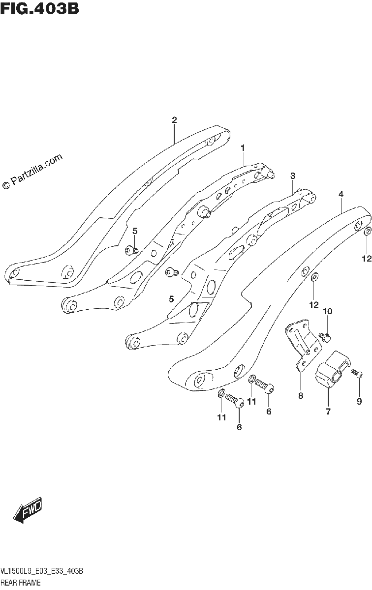 Diagrama de 403B REAR FRAME VL1500BL9 E33