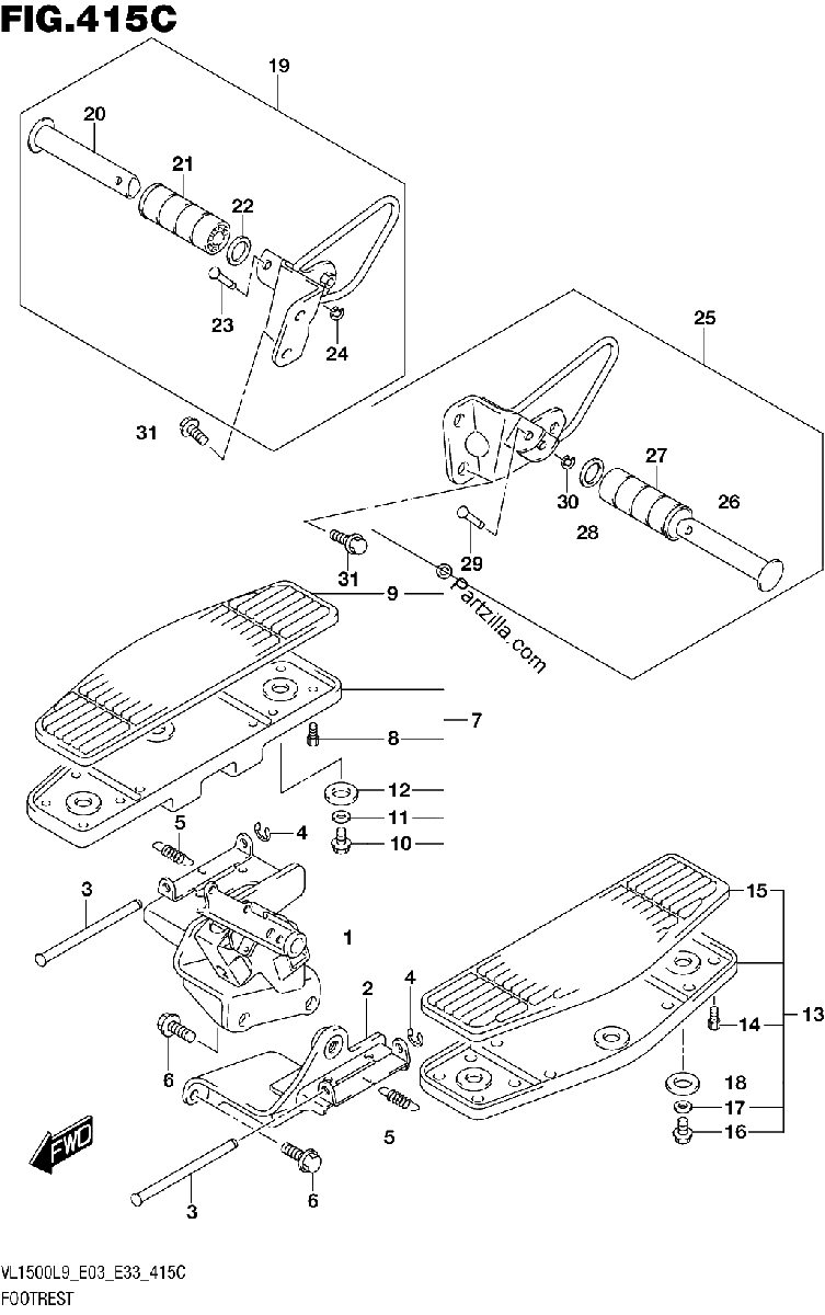 Diagrama de 415C FOOTREST VL1500TL9 E03