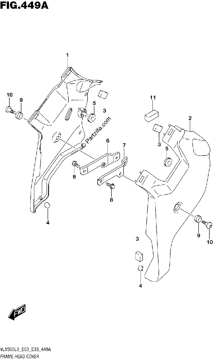 Diagrama de 449A FRAME HEAD COVER