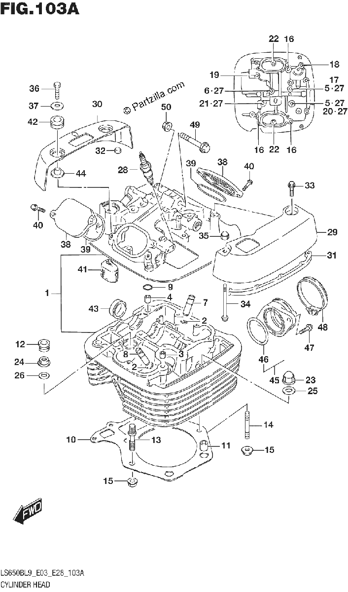 Diagrama de 103A CYLINDER HEAD