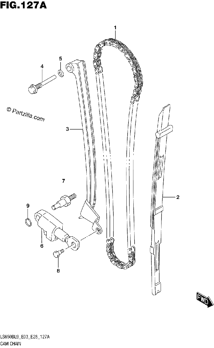 Diagrama de 127A CAM CHAIN