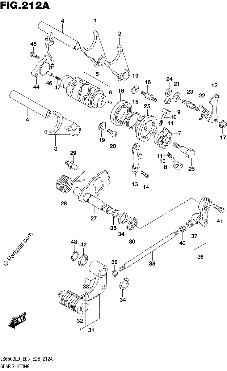 Diagrama de 212A GEAR SHIFTING
