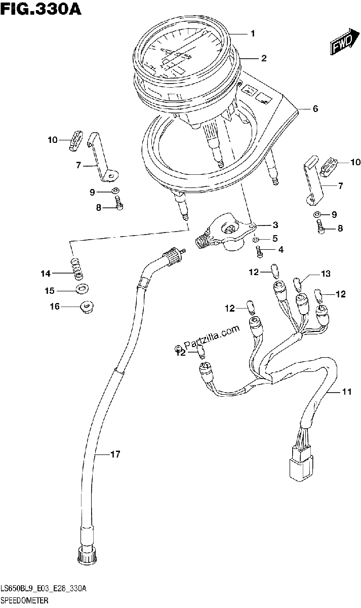 Diagrama de 330A SPEEDOMETER LS650BL9 E03