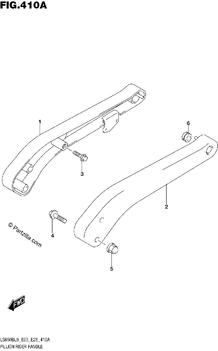 Diagrama de 410A PILLION RIDER HANDLE
