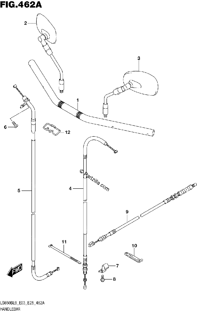 Diagrama de 462A HANDLEBAR