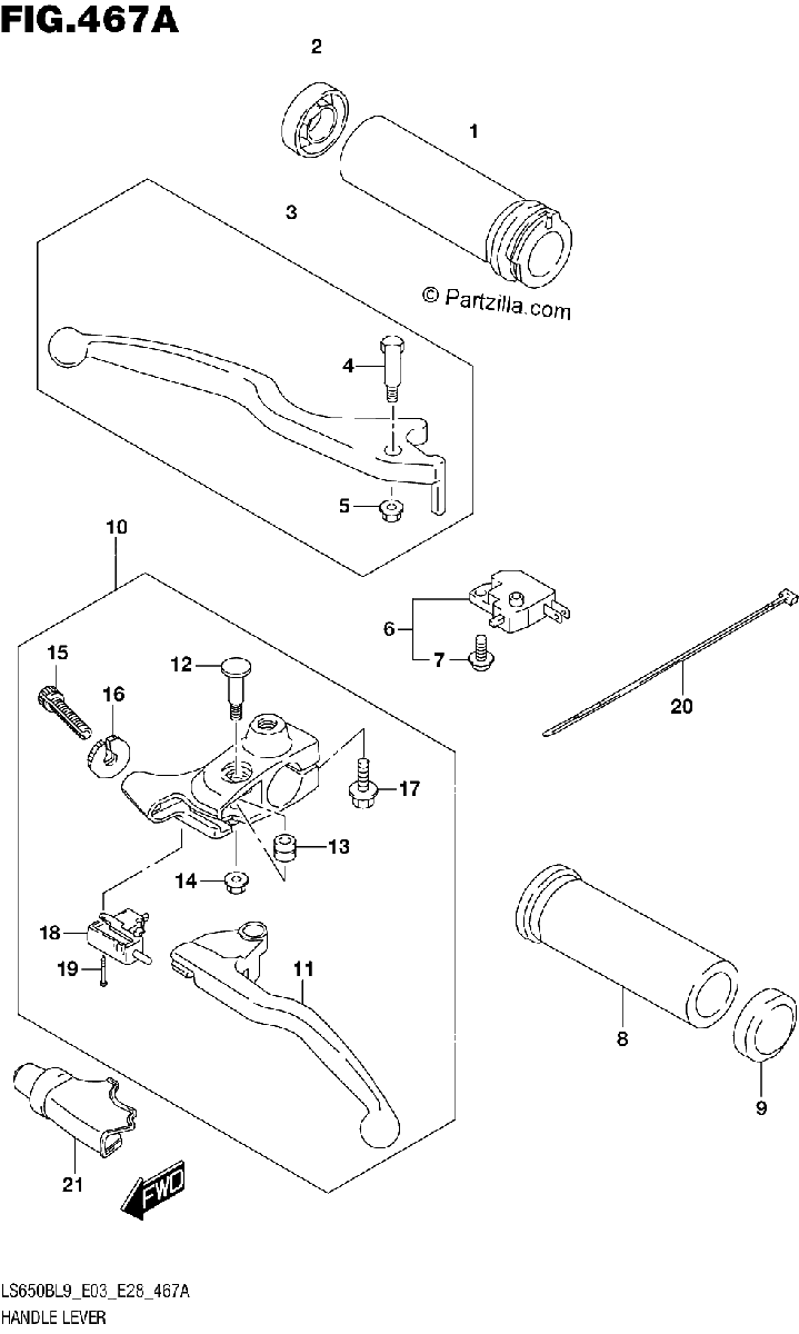 Diagrama de 467A HANDLE LEVER