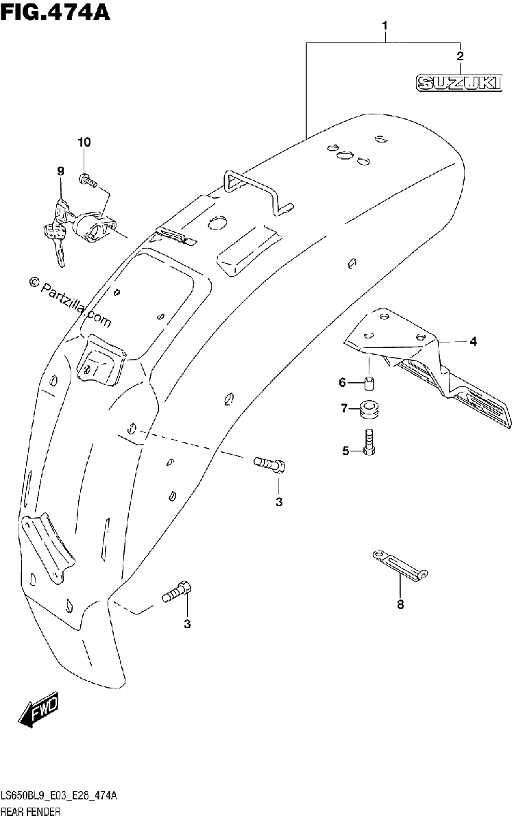 Diagrama de 474A REAR FENDER