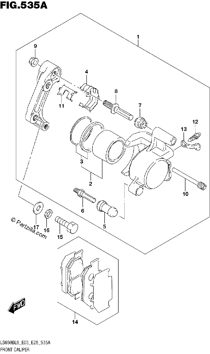 Diagrama de 535A FRONT CALIPER