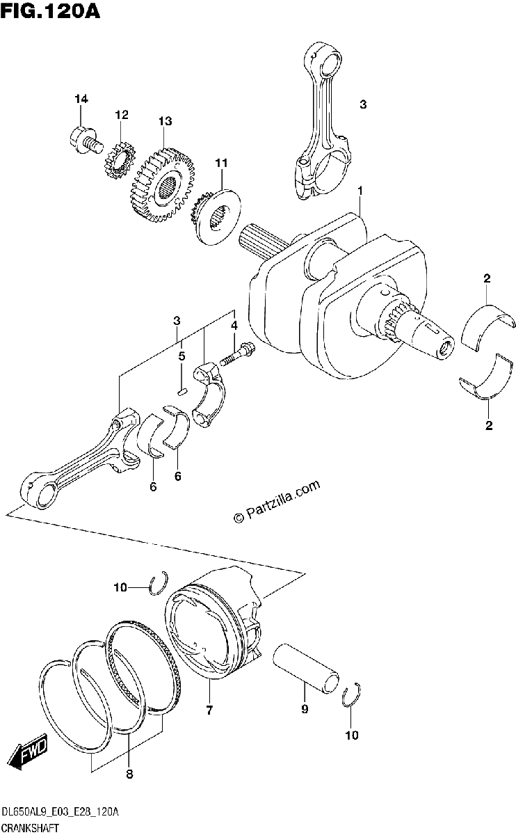 Diagrama de 120A CRANKSHAFT