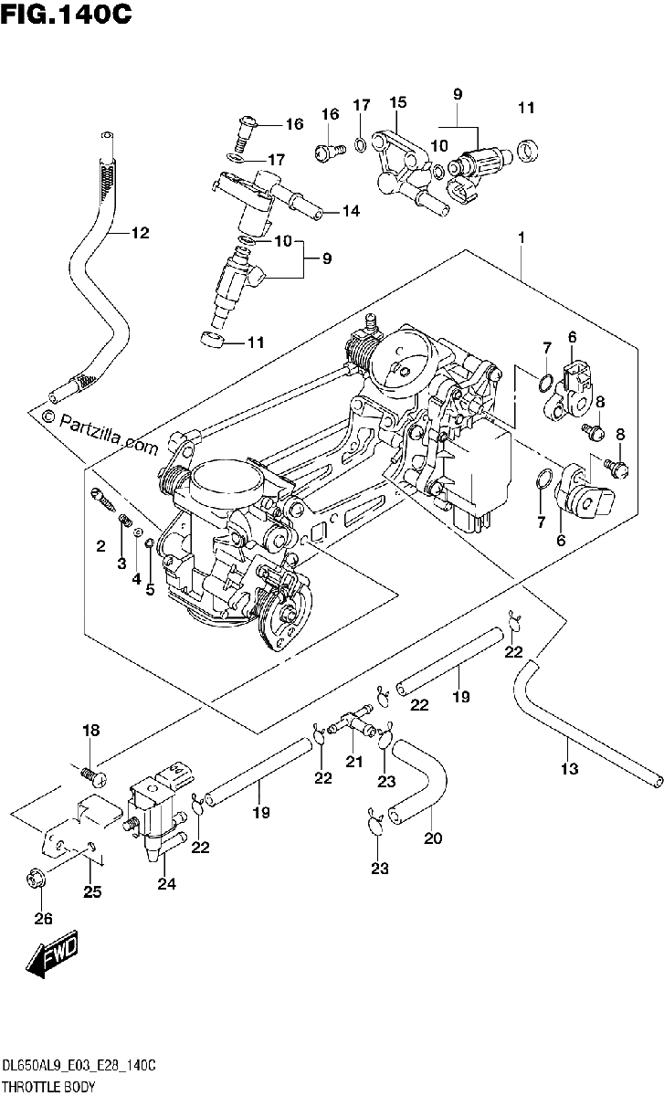 Diagrama de 140C THROTTLE BODY E33