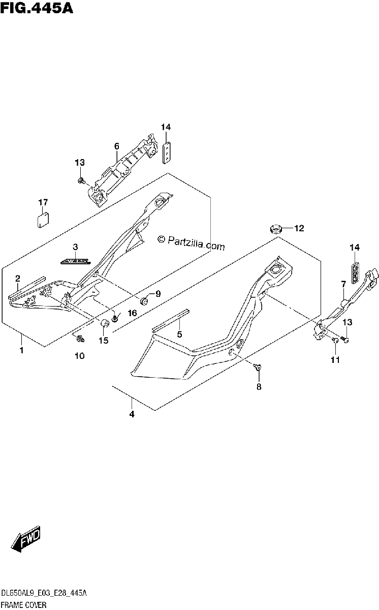 Diagrama de 445A FRAME COVER