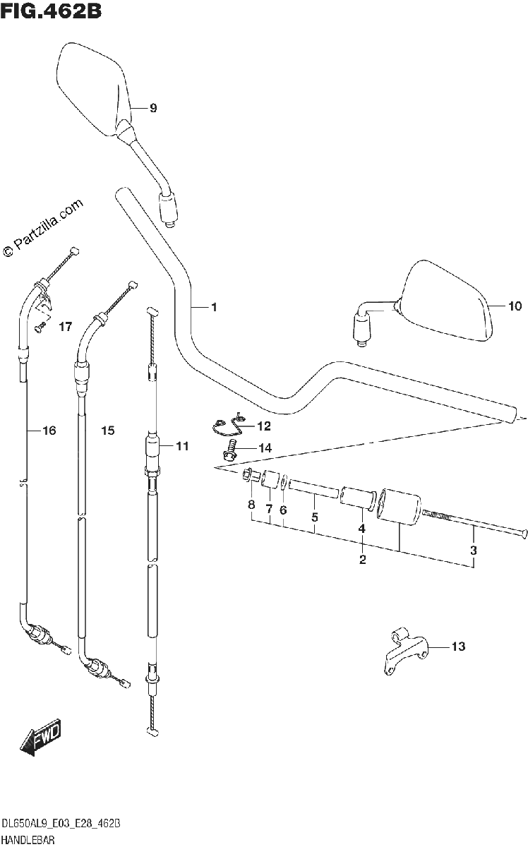 Diagrama de 462B HANDLEBAR DL650A