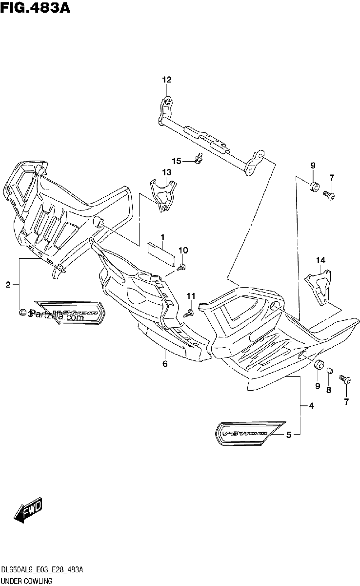 Diagrama de 483A UNDER COWLING DL650XA