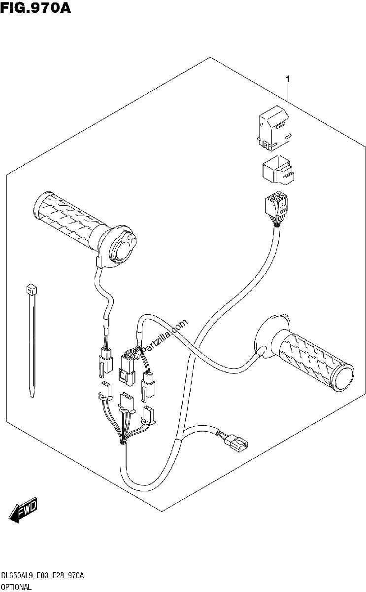 Diagrama de 970A OPTIONAL GRIP HEATER SET