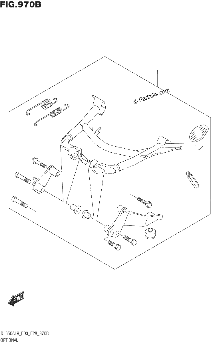 Diagrama de 970B OPTIONAL CENTER STAND SET