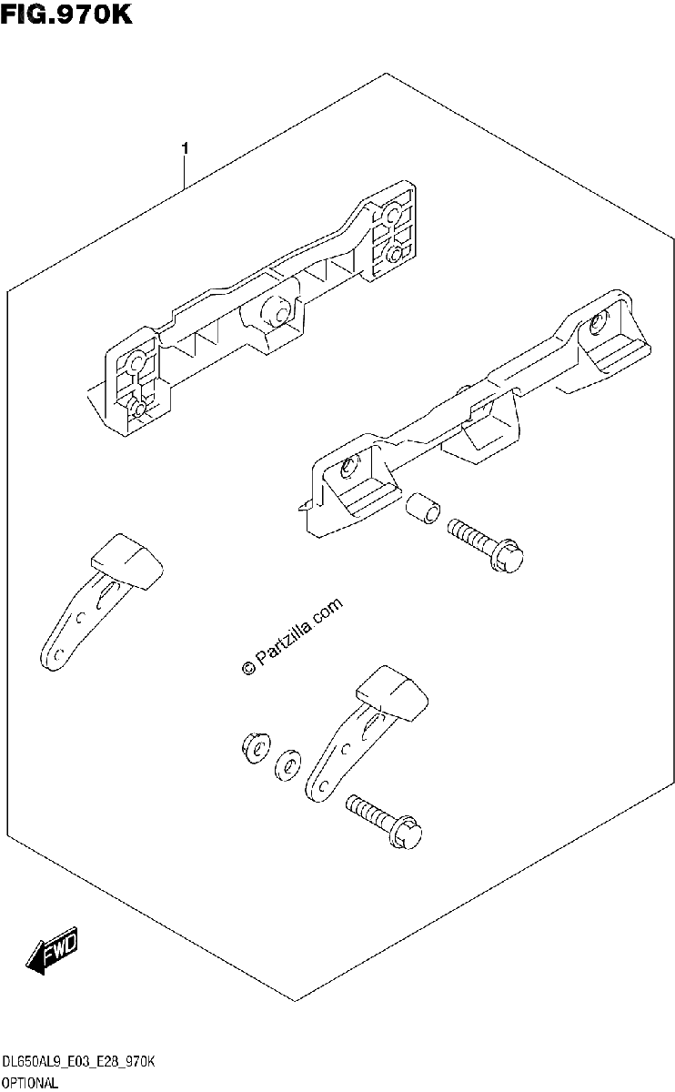 Diagrama de 970K OPTIONAL SIDE CASE BRACKET SET