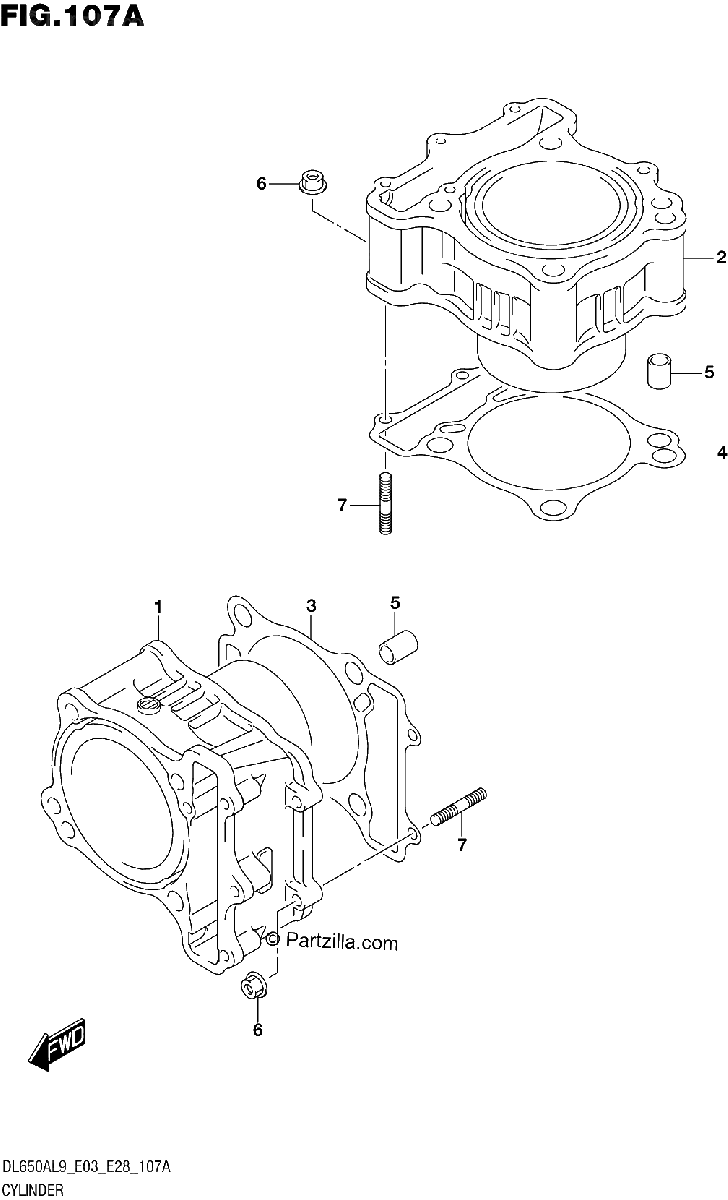 Diagrama de 107A CYLINDER