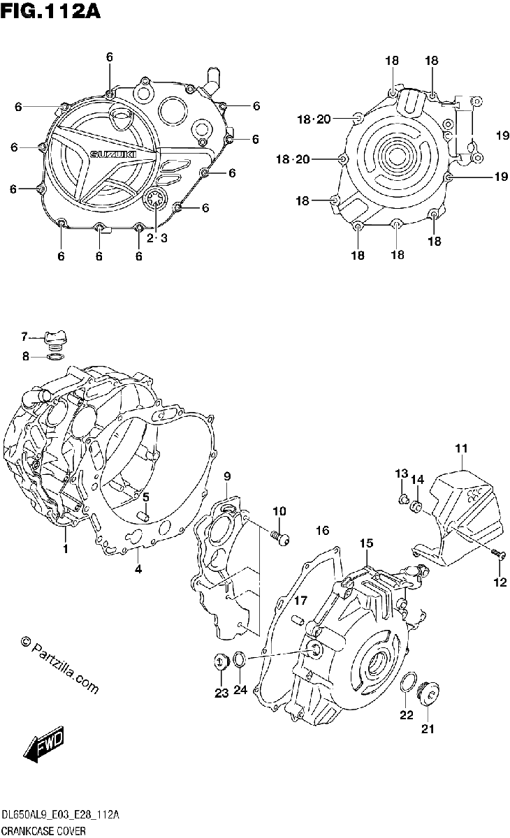 Diagrama de 112A CRANKCASE COVER