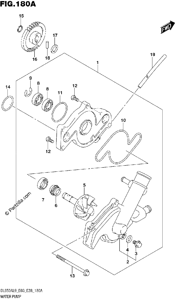 Diagrama de 180A WATER PUMP