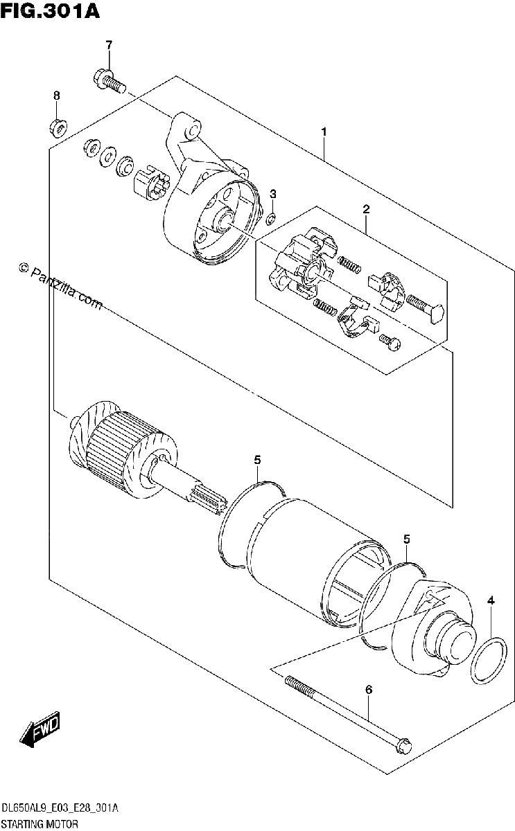 Diagrama de 301A STARTING MOTOR