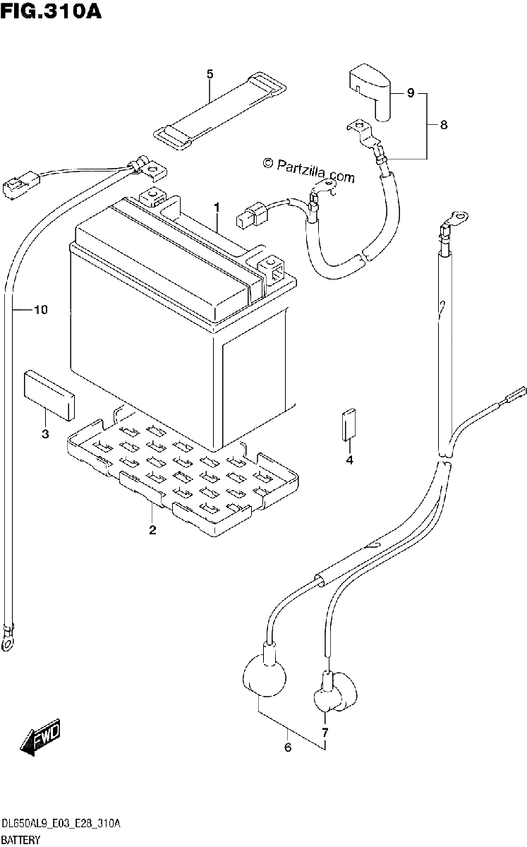 Diagrama de 310A BATTERY