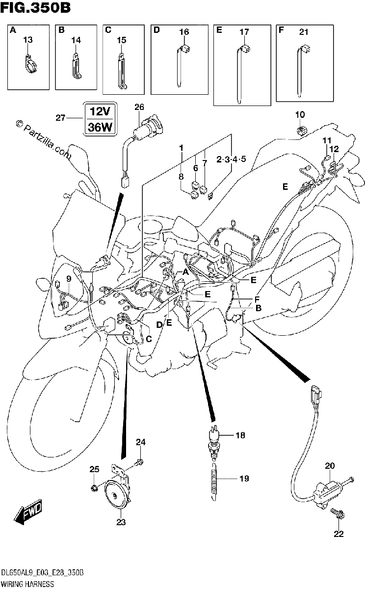Diagrama de 350B WIRING HARNESS E03 E28