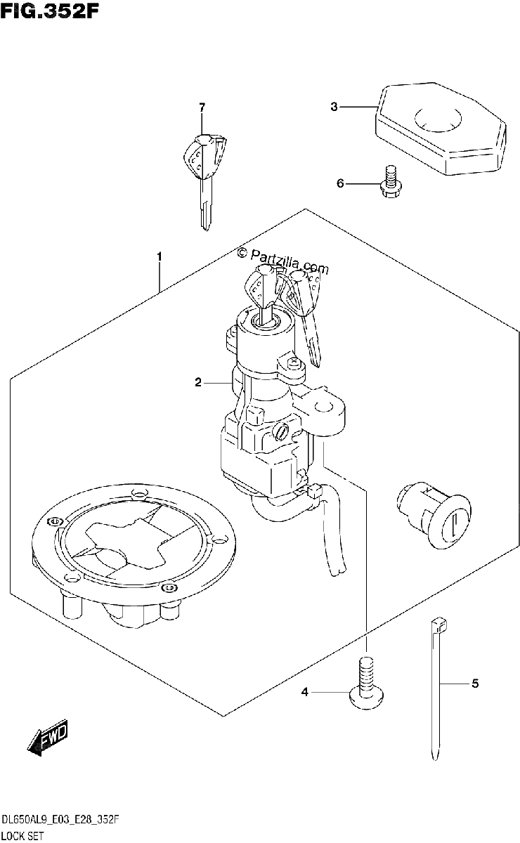 Diagrama de 352F LOCK SET
