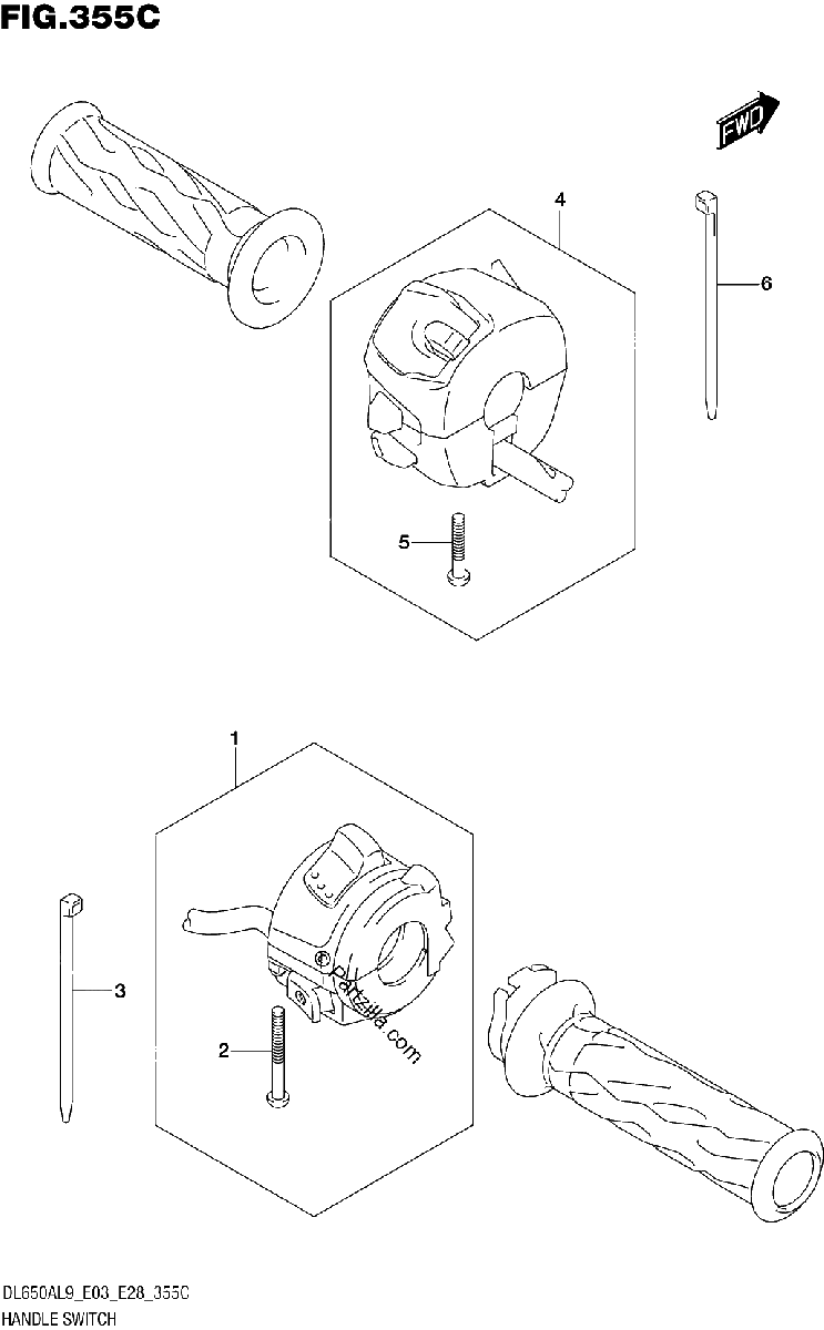 Diagrama de 355C HANDLE SWITCH