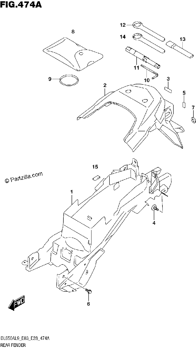 Diagrama de 474A REAR FENDER