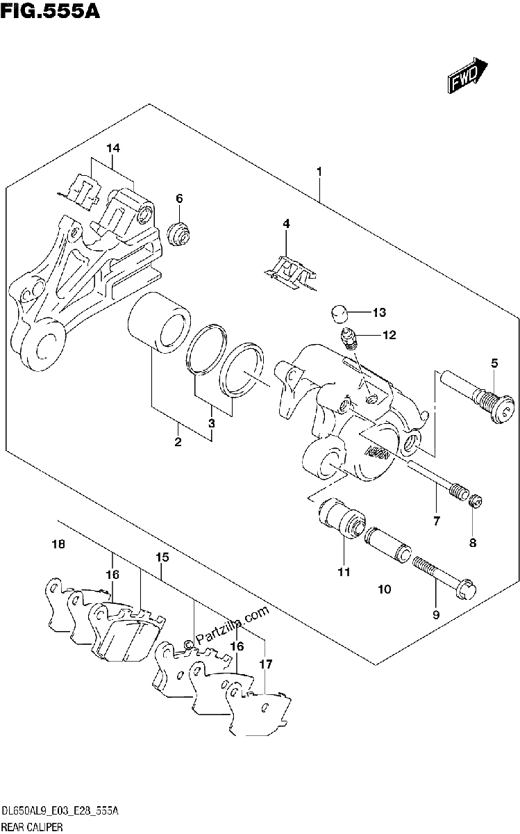 Diagrama de 555A REAR CALIPER