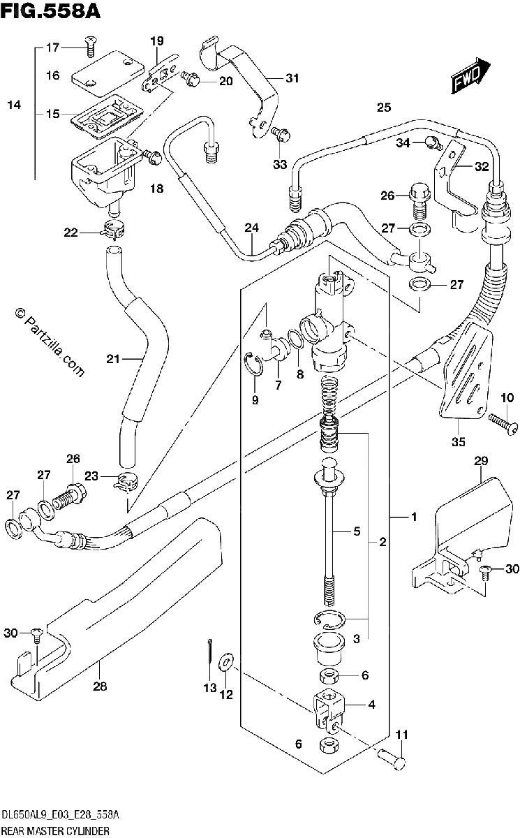 Diagrama de 558A REAR MASTER CYLINDER
