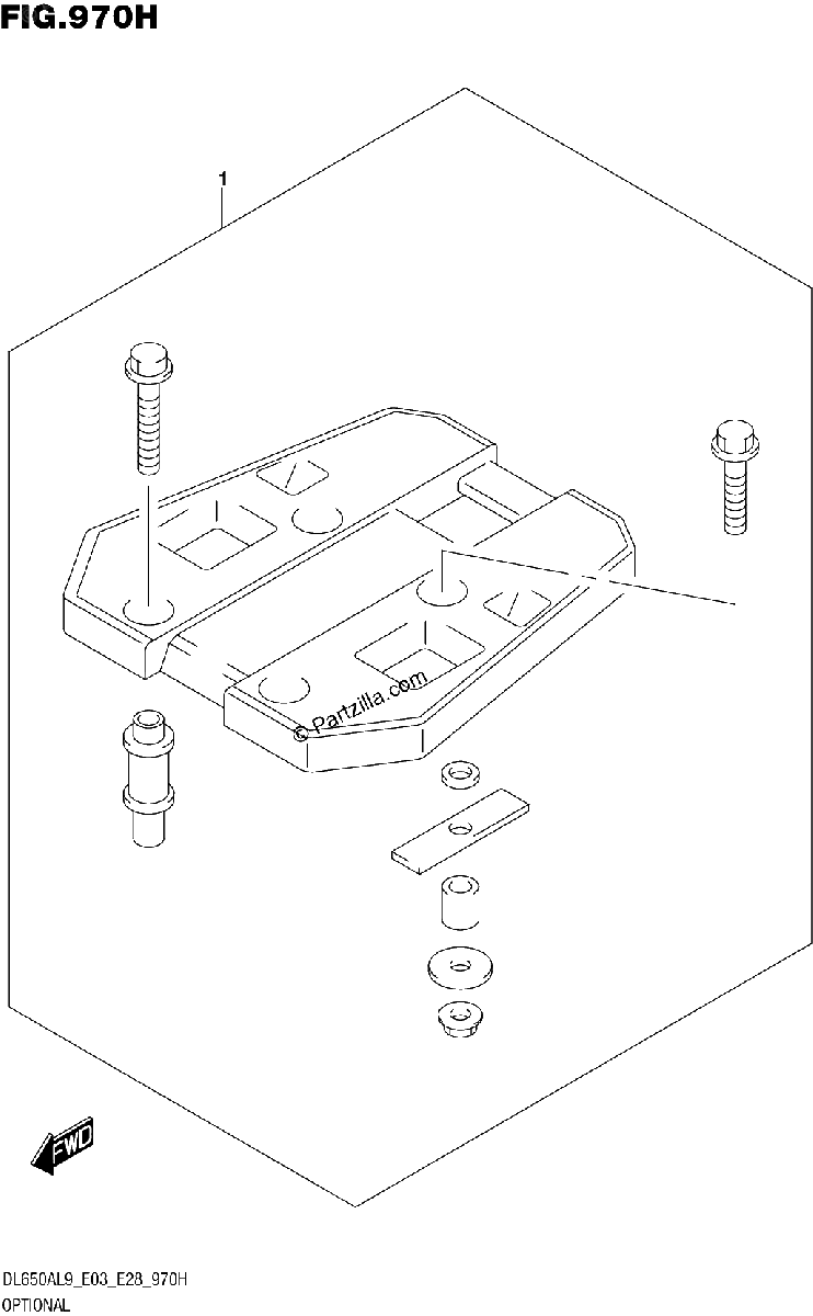 Diagrama de 970H OPTIONAL TOP CASE BRACKET SET