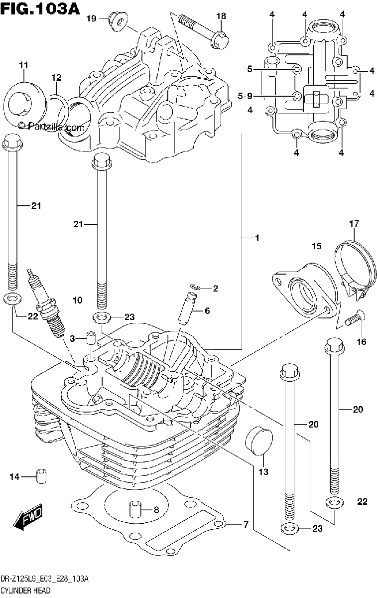Diagrama de 103A CYLINDER HEAD
