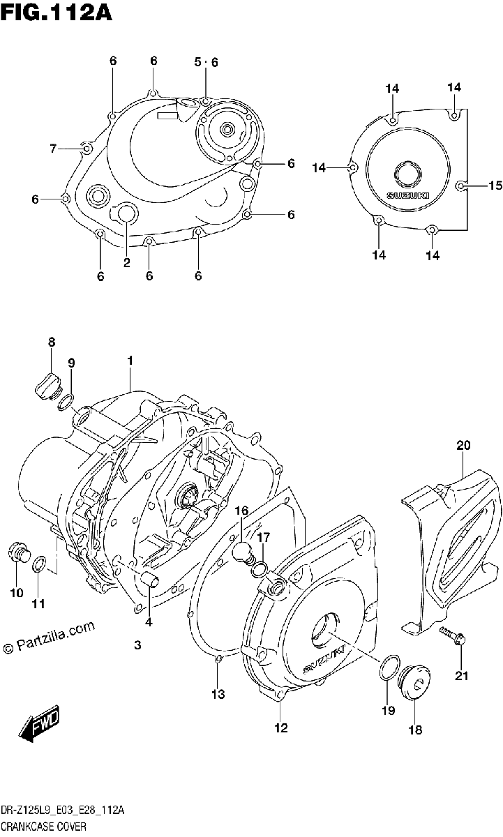 Diagrama de 112A CRANKCASE COVER