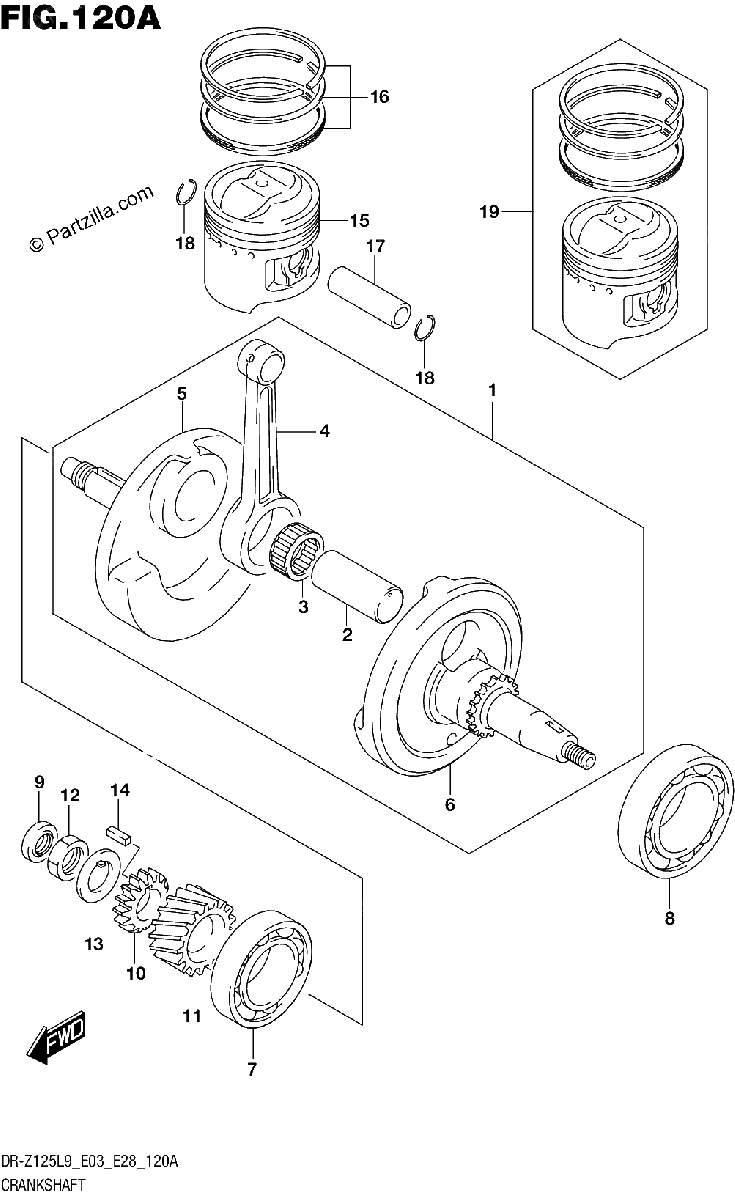 Diagrama de 120A CRANKSHAFT
